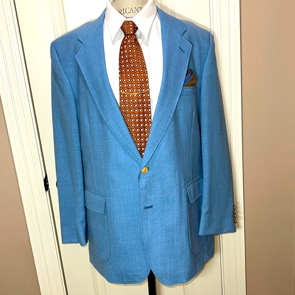 Arnold Palmer 48R Lined Sports Jacket, Sky Blue, Tailored in USA, Like New EUC - Picture 4 of 10